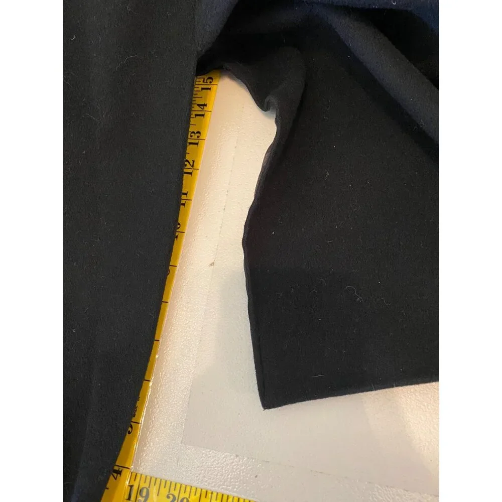 Lauren Ralph Lauren Black Wool Double-Breasted Overcoat Size 42 Long - Picture 15 of 15